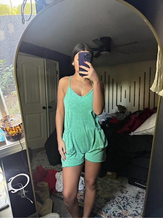 Free People Pants - Movement Hot Shot Romper Green